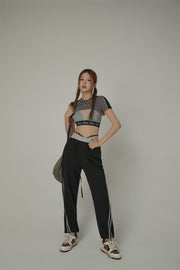 Line Side Straps Baggy Jogger Pants