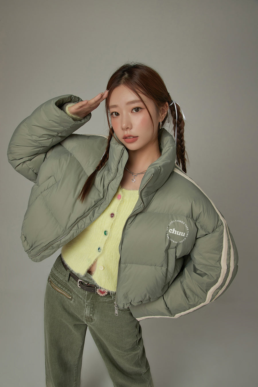 CHUU Sporty Crop Padded Jacket