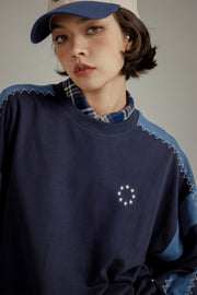 Star Embroidery Color Sweatshirt