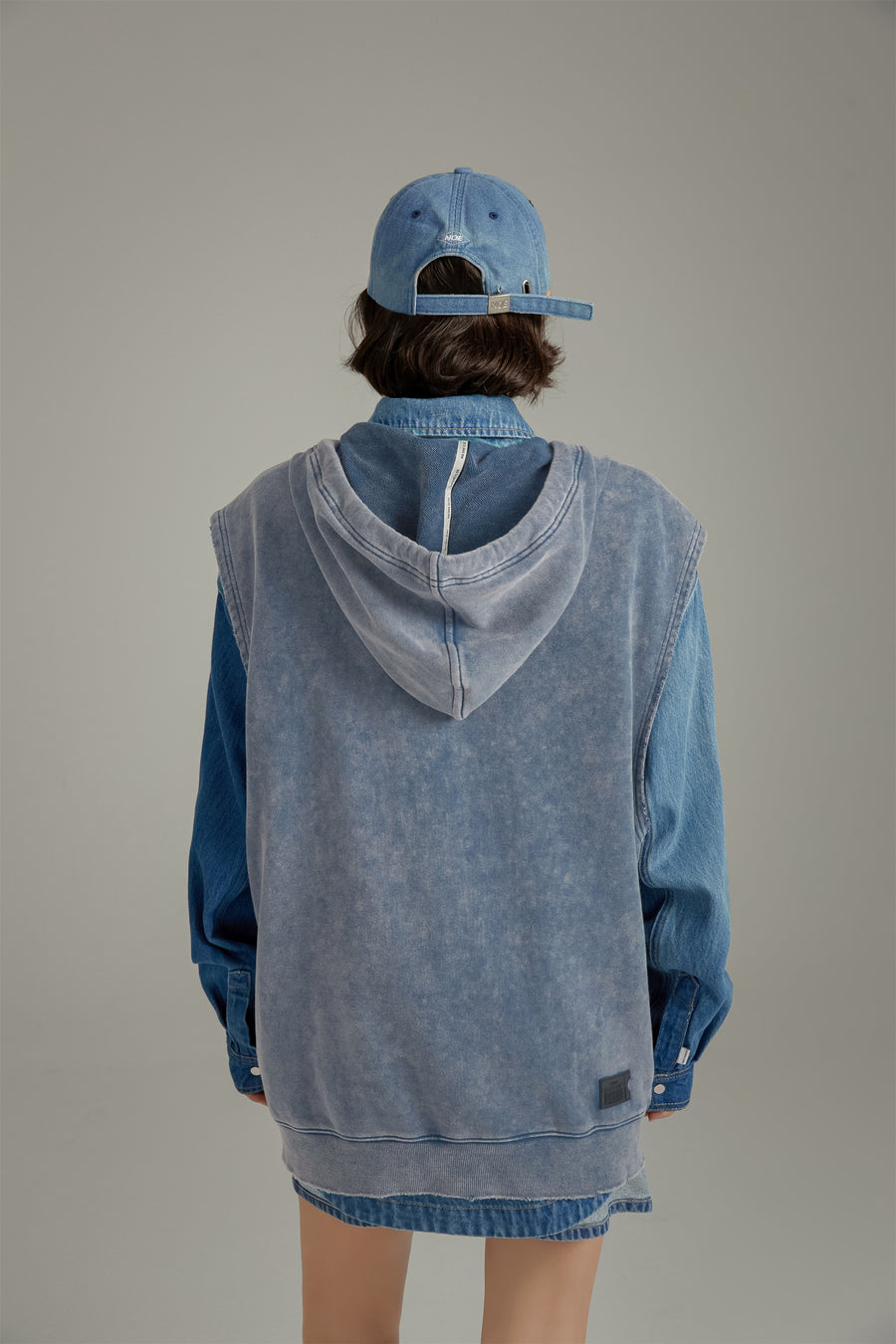 CHUU Vintage Washed Hooded Vest