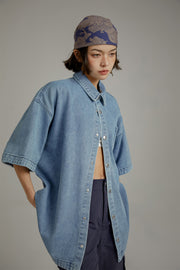 Loose-Fitting Denim Shirt