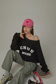 Chuu Made Off The Shoulders Loose Sweatshirt