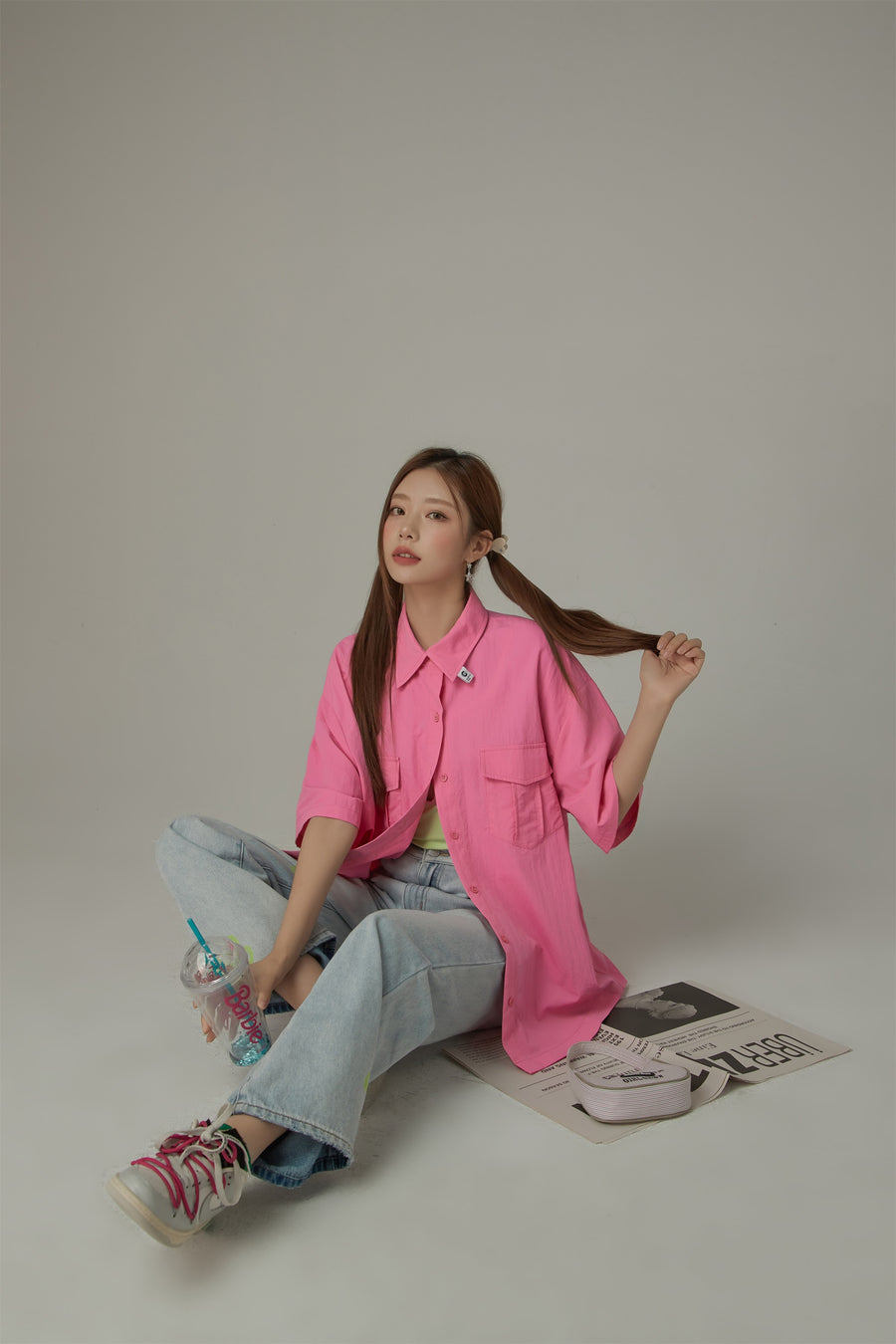 CHUU Multi-Pocket Short Sleeve Shirt Jacket