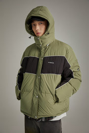 Color Combination Oversized Padded Jacket