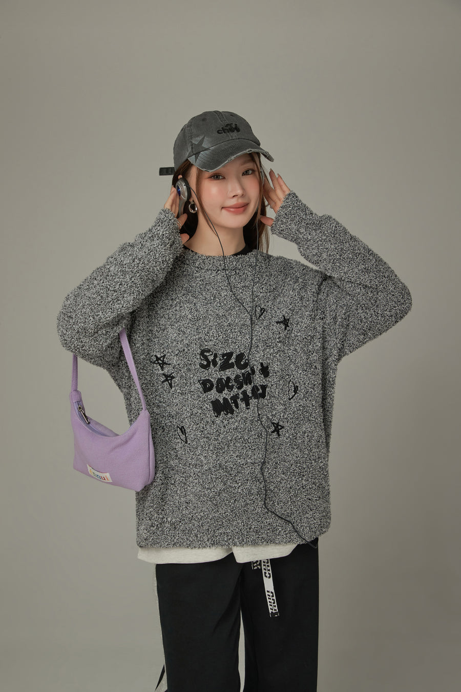 CHUU Size Doesnt Matter Knit Stars Sweater