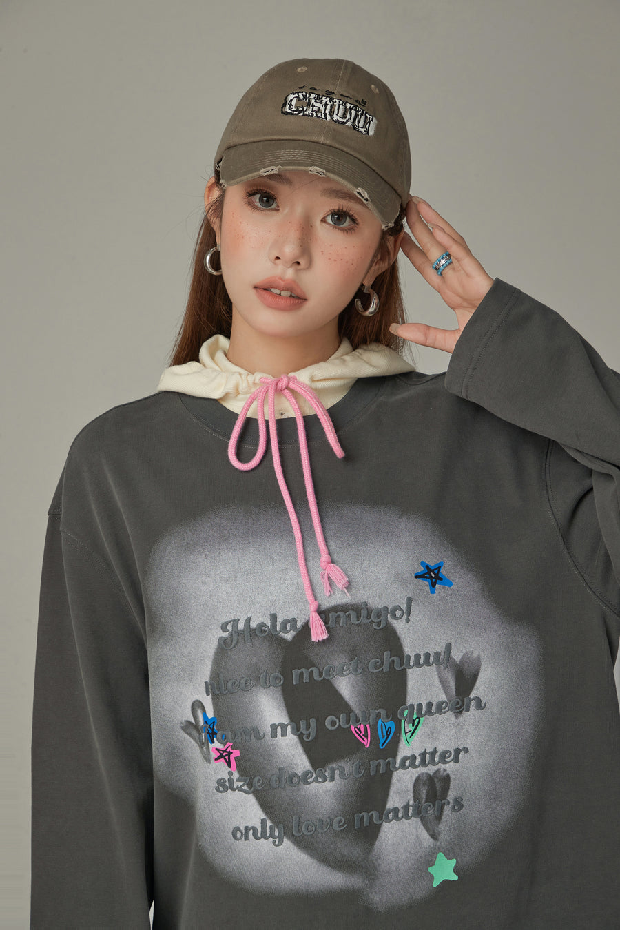 CHUU Heart Star Boxy T-Shirt