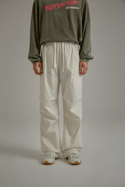 Solid Color Drawstring Casual Cargo Pants