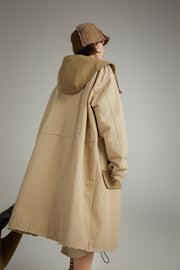 Two Tone Cargo Long Jacket