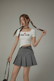 Square Neck Chuu Club Unbalanced T-Shirt