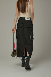 Cargo Pockets Maxi Skirt