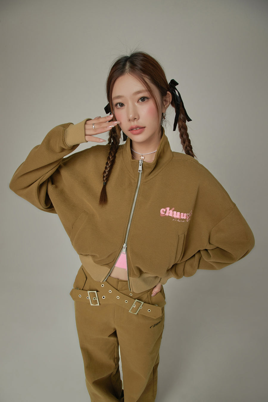 CHUU Sporty Loose Fit Zip-Up