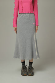 Logo Embroidery Long Skirt