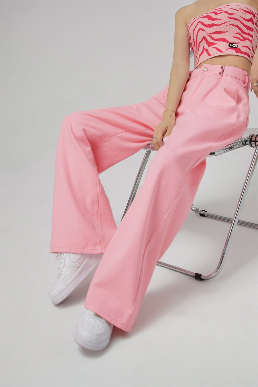 CHUU Summer Adjustable High Waist Wide Leg Pants