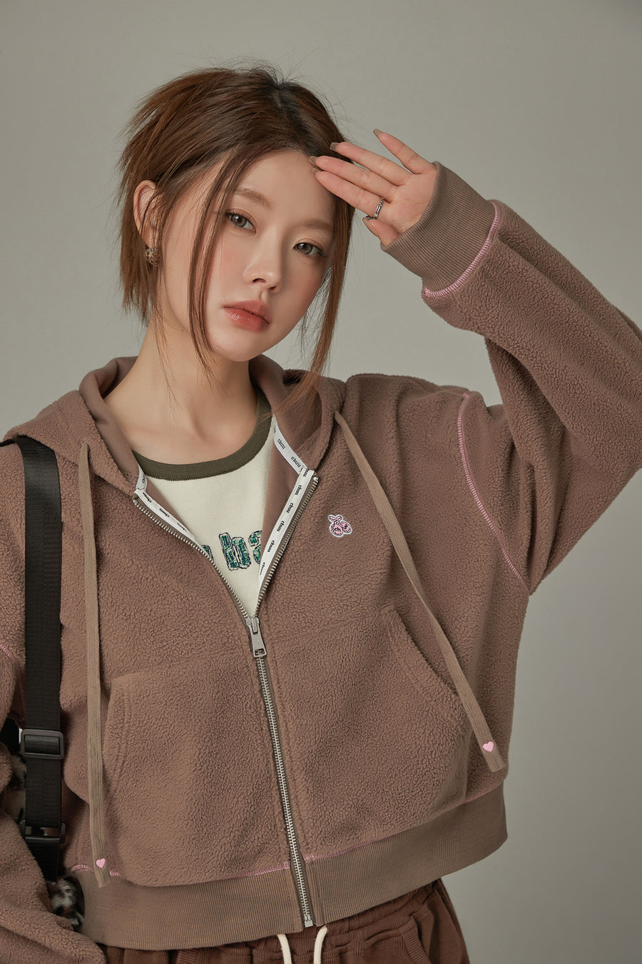 CHUU Fleece Hooded Zip-Up