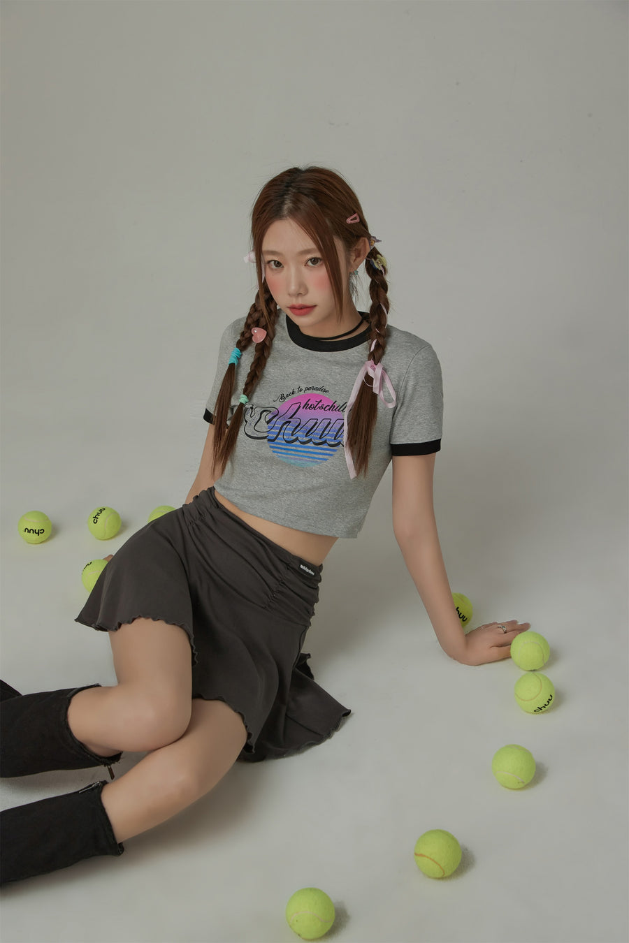 CHUU Color Combination Hot And Chill Line T-Shirt