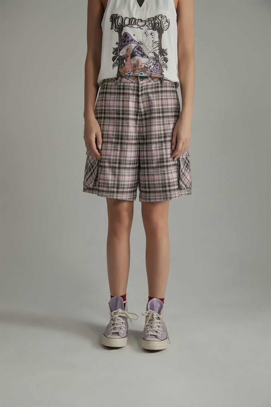 CHUU Retro Checked Color Loosefit Daily Shorts