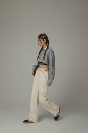 Pocket Straps Cargo Wide Pants