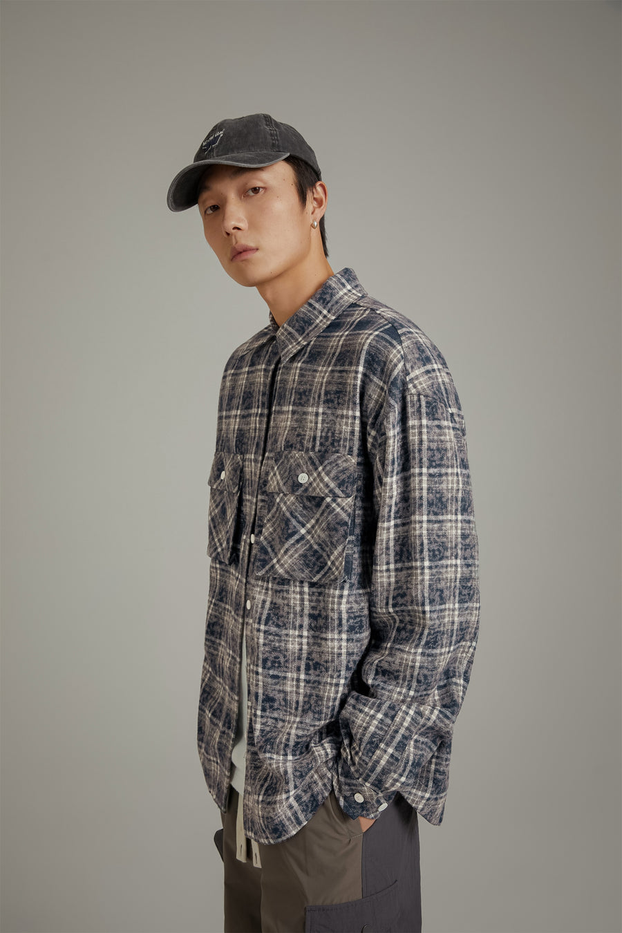 CHUU Back Design Loose Fit Check Shirt