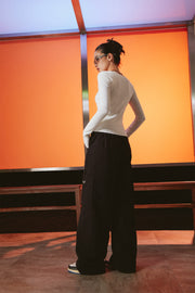 Simple Basic Banded Wide Pants