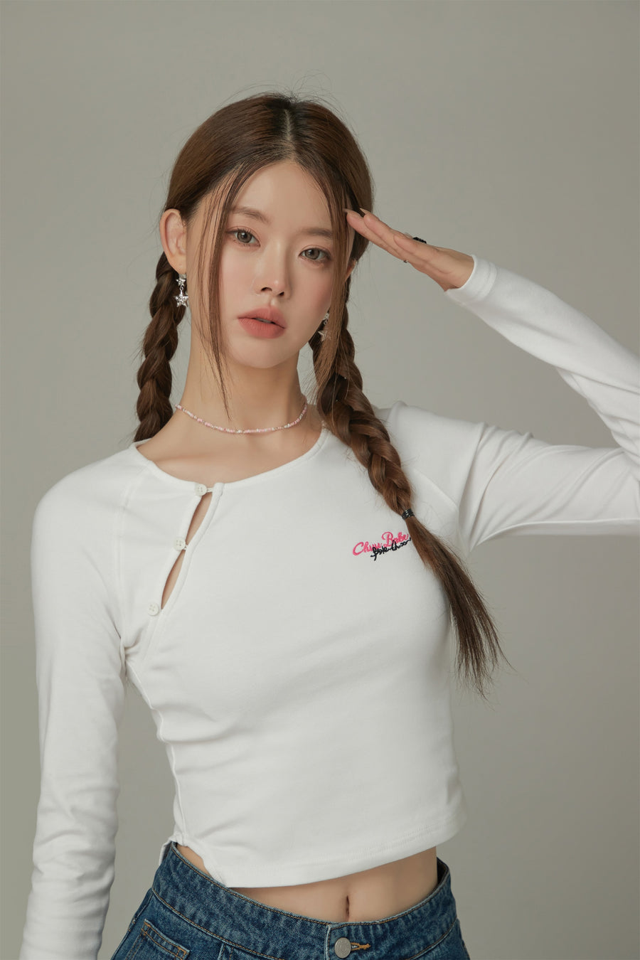 CHUU Button Long Sleeve T-Shirt