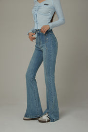 Slit Bootcut Denim Jeans