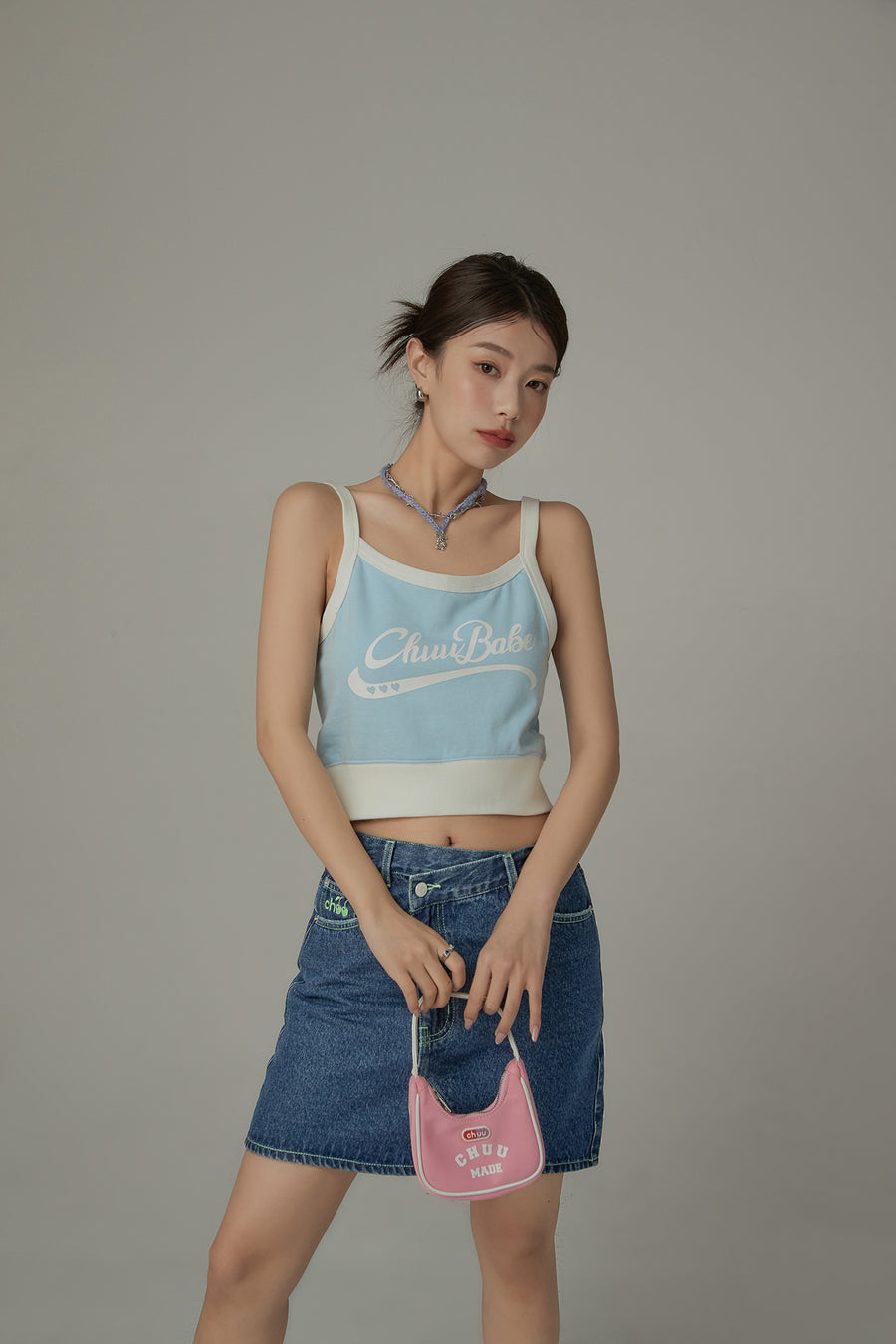 CHUU Chuu Babe Color Blocked Bustier Crop Top