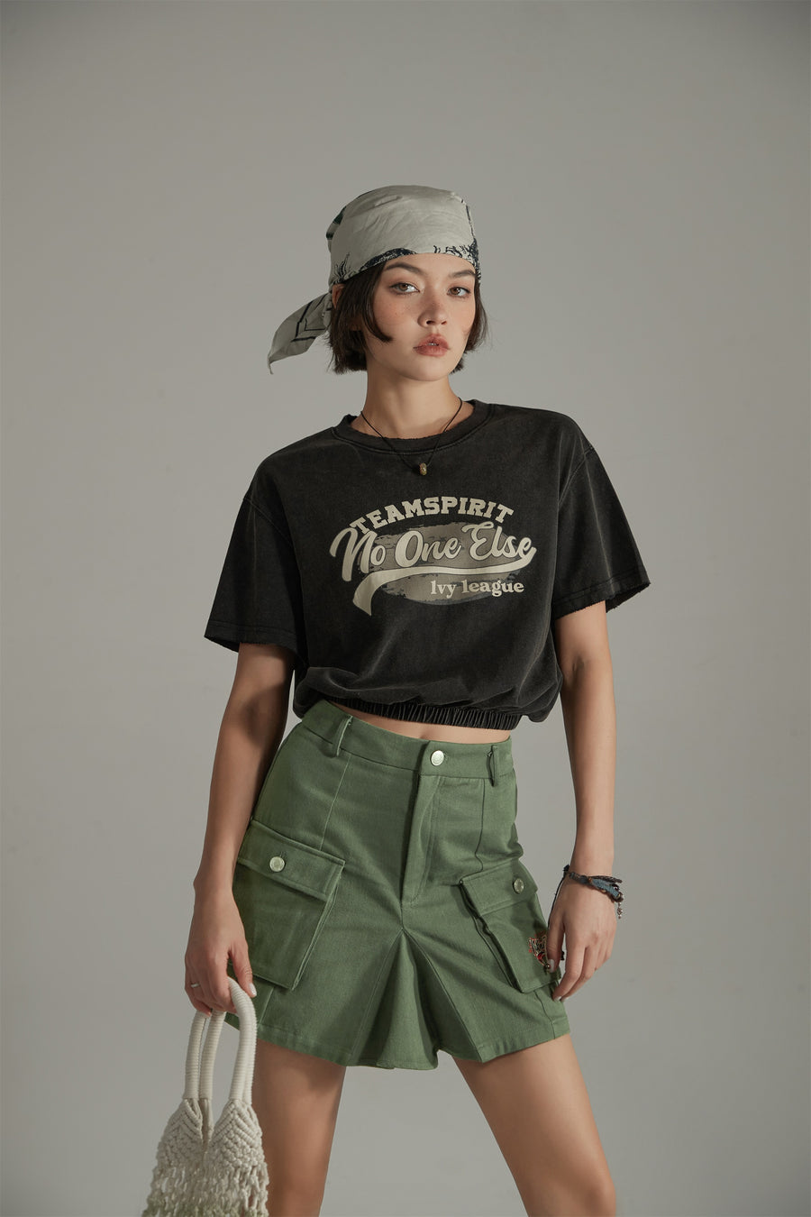 CHUU Team Spirit Printed Cropped Sporty Top