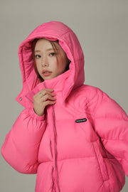 Colored Hooded Simple Padded Jacket