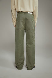 Color Pocket Wide Pants