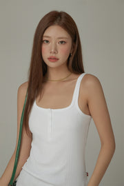 Color Button Sleeveless Tank Top