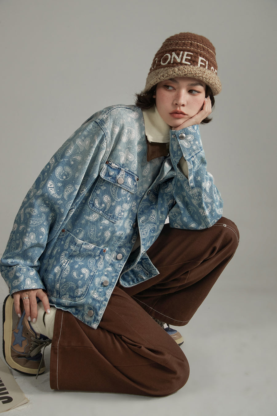 CHUU Paisley Pocket Denim Jacket