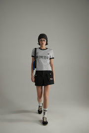 Noe Lettering Sporty Colorblocked Short Sleeve T-Shirt