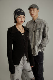 Grayscale Printed Loose Fit Shirt