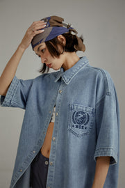 Loose-Fitting Denim Shirt