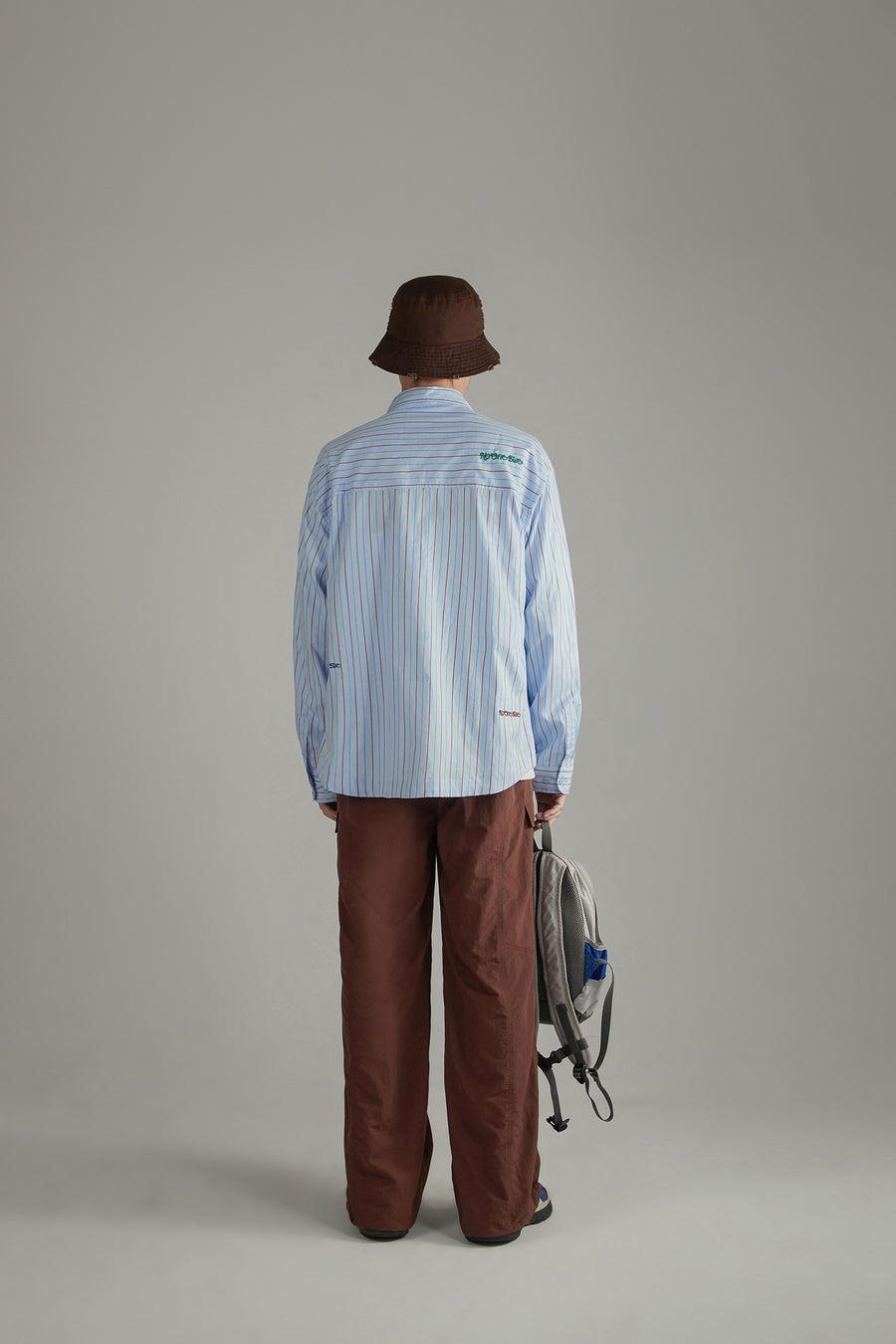 CHUU Embroidered Striped Basic Shirt