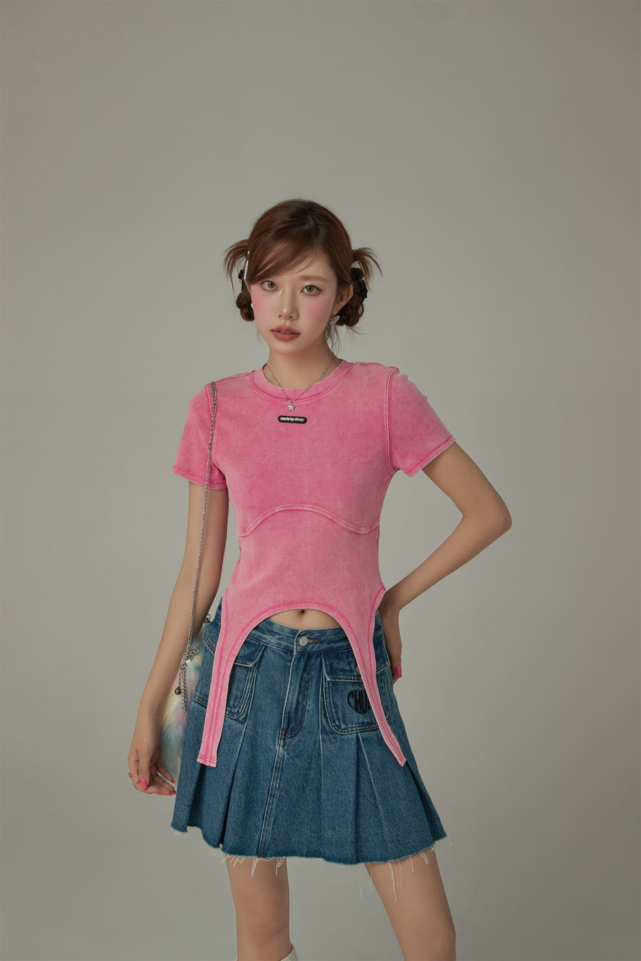 CHUU Vintage Hanging Strap Semi Crop Top