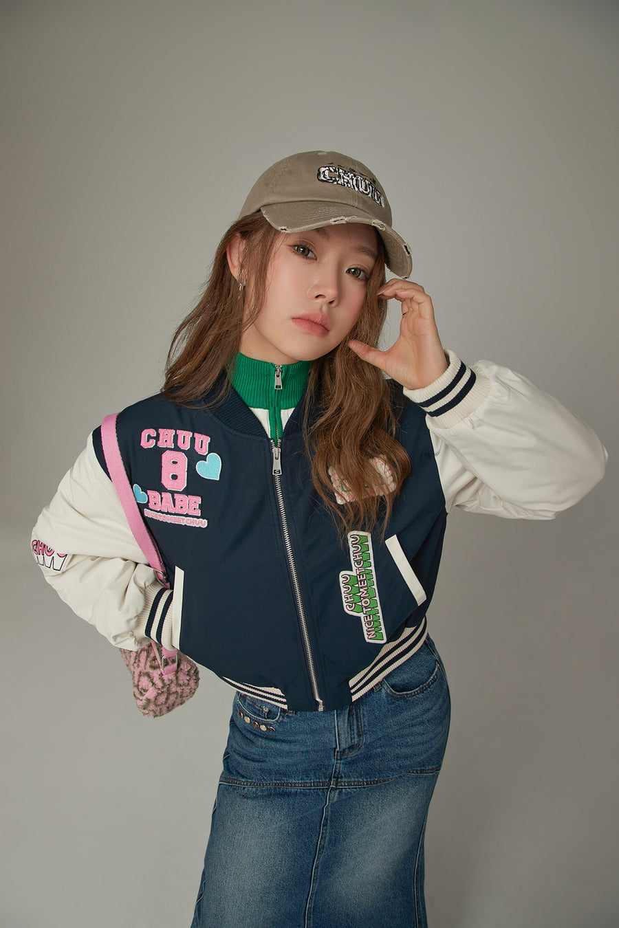 CHUU Embroidered Lettering Baseball Cap