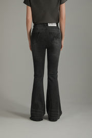 Lightly Distressed Slim Bootcut Denim Jeans