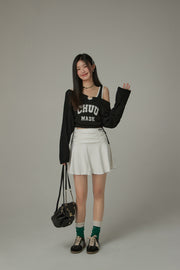 Sport Shirring Frill Mini Skirt