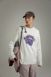 Printed Boxy Mushroom Long Sleeve T-Shirt