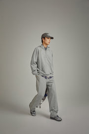 Half Zip-Up Boxy Hoodie