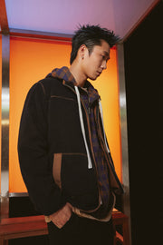 Color Lined Fleece Boxy Zip-Up