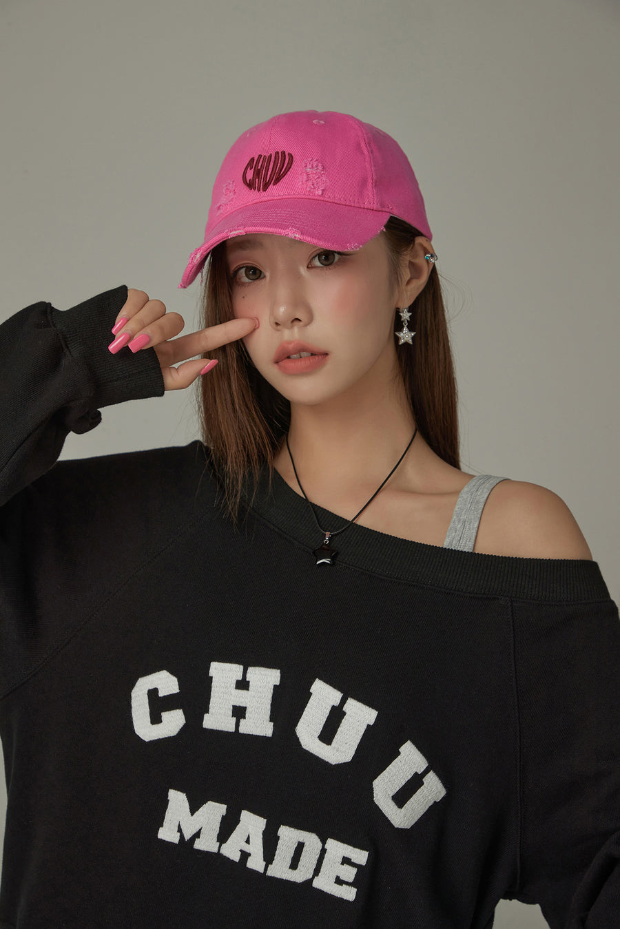 CHUU Heart Chuu Denim Ball Cap