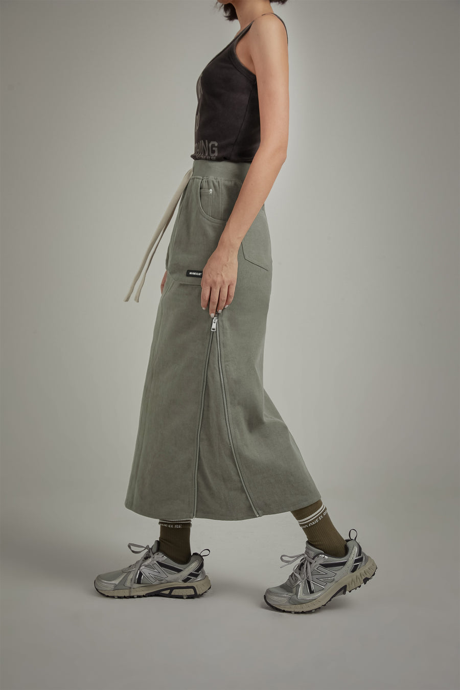 CHUU Pocket Casual Long String Skirt