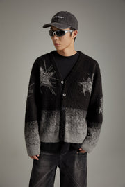 V-Neck Jacquard Cardigan