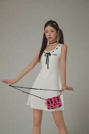 Ribbon Tie Logo Sleeveless Dress