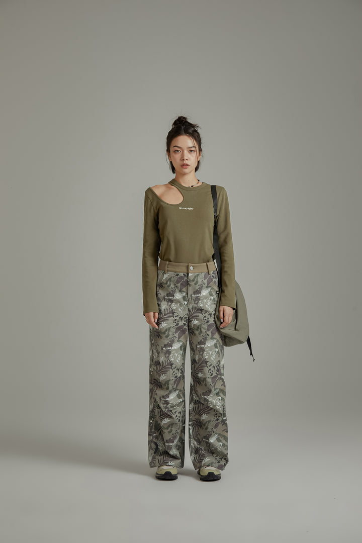 Forest Print Wide Pants