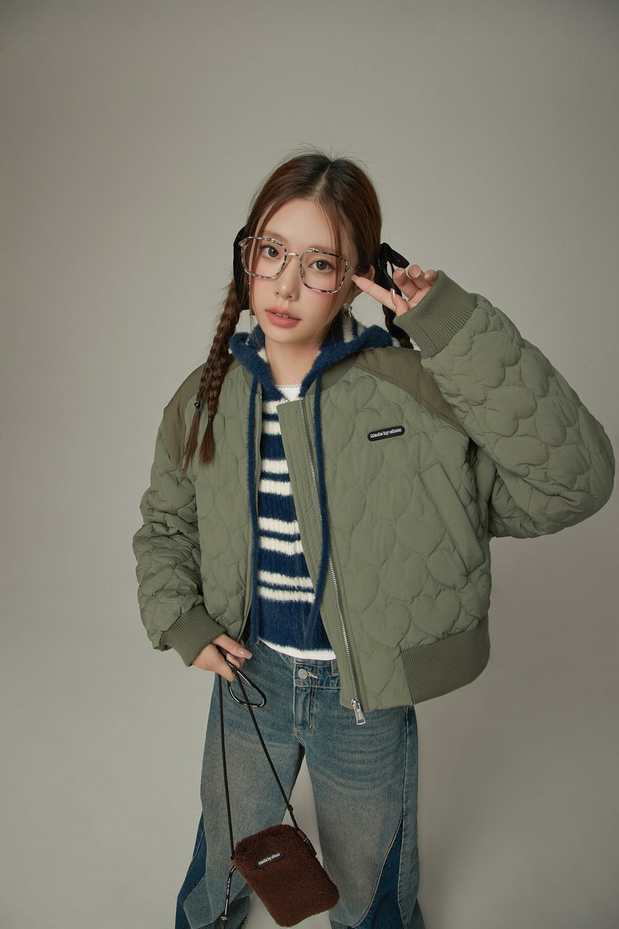 CHUU Heart Quilted Padded Jacket