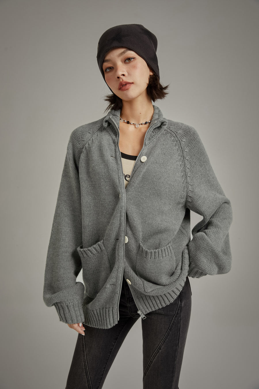 CHUU Two Way Loose Fit Cardigan