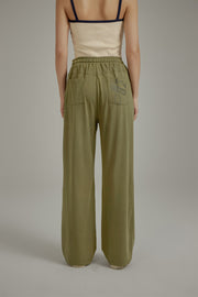 Banded Wide Leg Jogger Pants